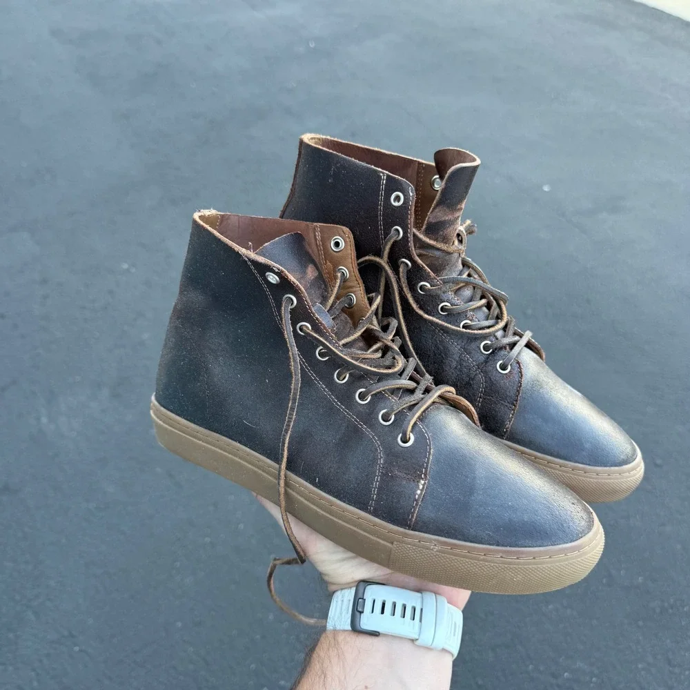 Thursday Boot Co Premier High Top Brown Leather Sneakers Mens 9 Gum Sole‎ ZR-86